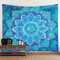 Wandteppich Mandala Vintage Blau Wandtuch Home Deko Wandbehang für Schlafzimmer Wohnzimmer Wohnheim Wandteppich Aesthetic Tapestry Wandkunst Wand Teppiche (150x100cm)