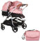 DUO SMART Poussette jumeaux ou enfants rapprochés largeur 79 cm Flamant rose sans cosy