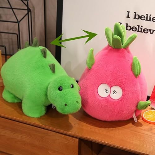 Wiwiuiqo Drachenfrucht verwandelt Sich in niedliches Dinosaurier Plüschtier, niedliches Fruchttier Doppelseitige Wendepuppe Mädchen Kinder Geburtstag Geschenk