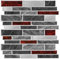 Alwayspon Tile Sticker, 12inch/30.5cm 10Pcs Black and Red Marble Effect Self Adhesive Stick on Tiles Transfer for Bathroom Kitchen, Backsplash, Peel and Stick Vinyl Tiles Sticker