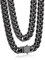 Bandmax Edelstahl Halskette Schwarz Panzerkette Herren 9MM breit Kette Junge Kubanische Halskette 45CM Kettenlänge Hip Hop Kette Accessoire Modeschmuck
