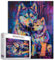Bunte Welpen Puzzles für Erwachsene 1000 Stück Siberian Husky Hund Baby Puzzles - Herausfordernde Puzzles perfekt für Spielabend Tier Graffiti Kunst 1000 Stück Puzzle