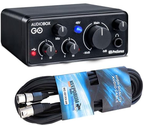 PreSonus Audiobox GO USB Interface with Keepdrum XLR Cable