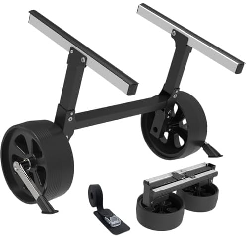 SHENJMAI Kajak-Anhängerwagen Robuster, Faltbarer Kajak-Trolley mit pannensicheren Rädern und Ständer | Tragkraft 158 kg, Schwarz