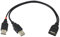 Cerrxian - Cavo di prolunga USB tipo A 2.0, Power Enhancer, adattatore hub, sdoppiatore a Y, da 1 femmina a 2 maschio, per trasferimento dati e ricarica (30CM)