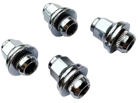 RunQiao Replacement Alloy Locking Wheel Nuts Chrome Lug Bolt Stud M12 x 1.5 Thread (4 PCS)