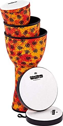 Meinl Percussion VivaRhythm Djembe Set - 3-teiliges Handtrommelset mit Kunststofffell - Durchmesser 8, 10 und 12 Zoll - Kunststoff, Mehrfarbig (VR-SDJSET-SH)