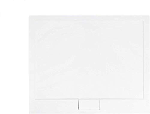 VBChome Duschwanne Duschtasse EXTRA FLACH Rechteck 120x80 cm weiß glatt + Ablaufgarnitur McAlpine fi 50 Bad SET Abdeckplatte Sanitär-Acryl