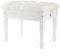 Fame PB-30C WH Klavierbank, Höhenverstellbar, Robust, Weißer Kunstlederbezug, Mattes Finish, Gummifüße, Ideal für Pianisten