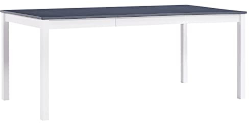 vidaXL Kiefernholz Esstisch Esszimmertisch Küchentisch Holztisch Speisetisch Tisch Restaurant Esszimmer Küche 180x90x73cm Weiß Grau