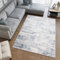 TAPISO Sky Teppich Kurzflor Modern Creme Blau Grau Meliert Design Vintage Wohnzimmer Schlafzimmer Patchwork 3D Optik ÖKOTEX 300 x 400 cm