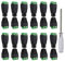 Aiqeer 12 Pares 12V / 24V Macho & Hembra DC Conector Kit, 2.1 X 5.5 mm DC Alimentación Conector Enchufe Jack Set, Conector Terminal de Tornillo DC, para Cámara CCTV (Verde)