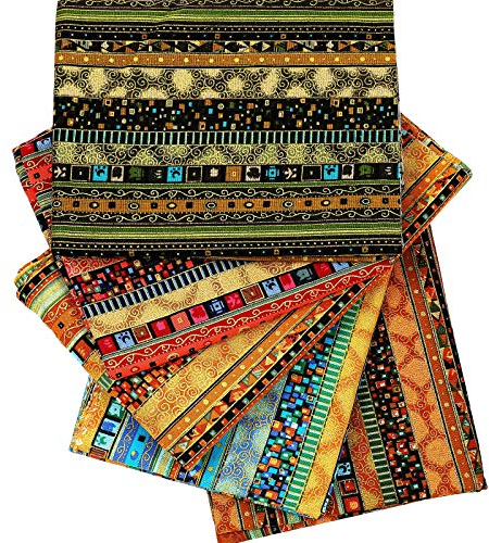 5 Stück Afrikanischer Muster Stoff Ethnisch Muster Fette Viertel Baumwolle Vorgeschnitten Quilten Tuch Stoff Fette Viertel Bündel Stoff zum Nähen Patchwork Basteln, 19,5 x 15,7 Zoll