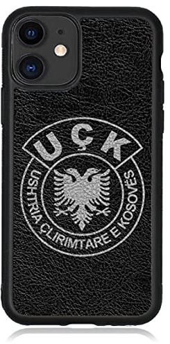 aina Kompatibel mit iPhone 11 Pro Max Hülle Leder UCK Albanien Flagge Albania Handyhülle Lederhülle Cover Albanische Flagge V4