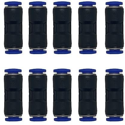 Zjxed Lot de 10 raccords pneumatiques rapides 6 mm OD x 6 mm OD
