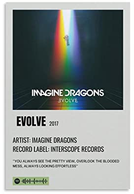 BUZHI Imagine Dragons Evolve Musikalbum, Poster, Wandkunstdruck, dekoratives Gemälde, Leinwand, Poster für Zuhause und Büro, 30 x 45 cm