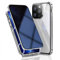 OMGZONE Privacy Case for iPhone 13 Pro Magnetic Cover,Screen Protector built-in Anti-peep Tempered Glass Full Cover with Camera Protector,360 Degree Metal Bumper Case for iPhone 13 Pro,Silver