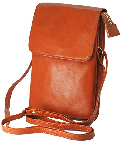 BAWAKO Sac à bandoulière en cuir pour femme - Élégant - Avec fermeture éclair - Petit sac à main portable