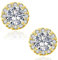 KRKC&CO Moissanite Ohrringe Damen Silber 925, Blume Gold Ohrsteckers Halo, 1,0 Karat echter runde Moissanit Diamant, VVS1 Reinheit D Farbe, 14K Gold vergoldet allergiefrei, Halo