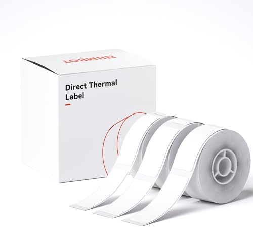 Label Maker Tape for D11/D110/D101 Printer, 3 Rolls Waterproof Adhesive Labeling Refill Paper for Niimbot D11 Serises Printer, 15×30mm+15×50mm+12×40mm(White)