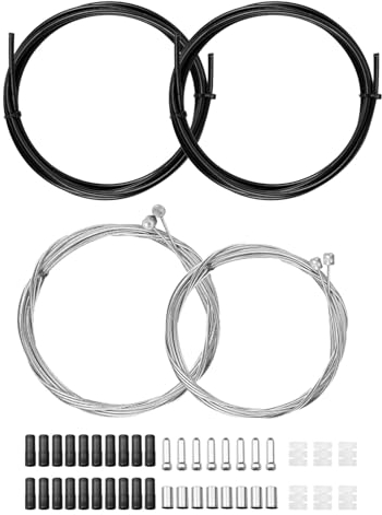 Lunyloer Fahrrad Schaltzug Set, 4 Stück Universal Fahrrad Bremszug, Bautenzug Seilzug Bowdenzug Fahrrad Universal Fahrrad Schaltzug Stahl für Mountainbike Rennrad Fahrrad