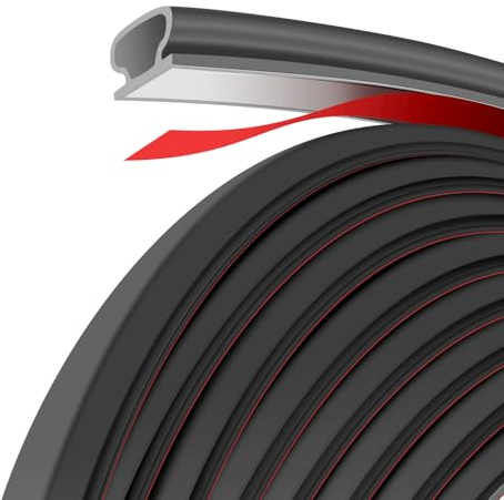 shinfly Türdichtung Selbstklebend – 3m Schwarz – Flexibles Dichtungsband aus hochwertigem TPE Gummi, Tür und Fensterdichtung, Schall- und Wärmeschutz, Wasserdicht für Türrahmen und Fenster