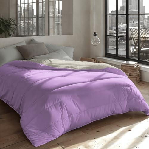 Zelesta Royalbed Prämie waschbar Bettdecke - (Lila & Sand Beach, 200x200cm)