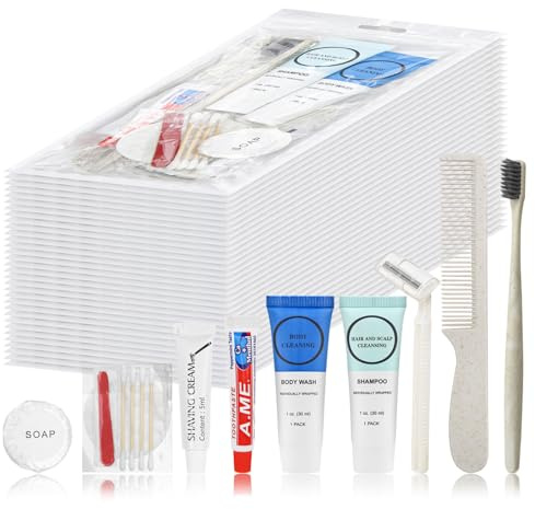 Toiletry Kits Homeless Personal Hygiene Care Package in Bulk (60 Pack)