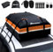 Marretoo 21 Kubikfuß Auto Dachbox Faltbare Wasserdicht Dachtasche Gepäckbox Tasche Aufbewahrungsbox mit a Antirutschmatte, für Fahrzeuge mit/ohne Gepäckträger Gepäcktransport, Vans, SUVs, Orange
