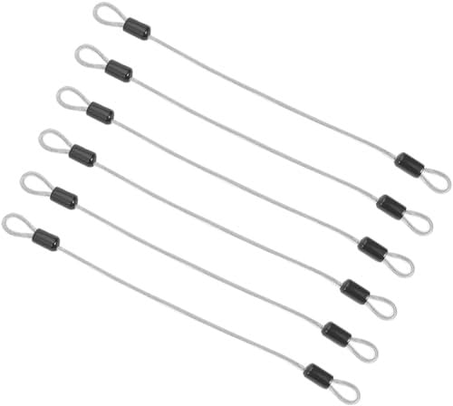GORGECRAFT 6PCS Stainless Steel Lanyard Cable 4mm Security Cable Wire 30cm Safety Cable Lock Heavy Duty Coated Luggage Lock Wire Rope with Double Loop for Lock Bicycles Outdoor Doors Gate Fences