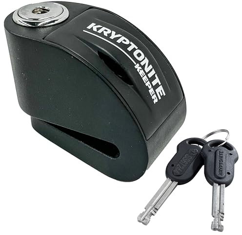 Kryptonite Keeper Alarm Disc Lock, Heavy Duty Anti-theft Motorcycle Disc Break Lock Waterproof 100dB Alarm, 5.5mm Pin Powersport Disc Break Lock for Motors Scooters