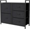 CubiCubi Chest of Drawers with 5 Drawers, Bedroom Drawers, Fabric Dresser with Wooden Top and Handles, Sturdy Steel Frame, Large Storage Space for Bedroom, Living room, Closet, Black
