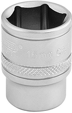 Draper 16542 3/8-Inch Square Drive 6 Point Metric Socket, 16mm Size, Blue
