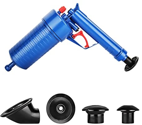 Shoze Sink Plunger Toilet Plunger Drain Plunger Kitchen Sink Sewer Dredge Cleaning Tool High Pressure Air Drain Pump Pipe Dredge Tools Drain Cleaning Tool with 4 Adaptors for Kitchen Bathtub