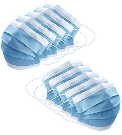A&G-heute Marke 50 Stück Masken Vlies 3-lagig Box mit Gummibandhalterung Ohrschlaufen