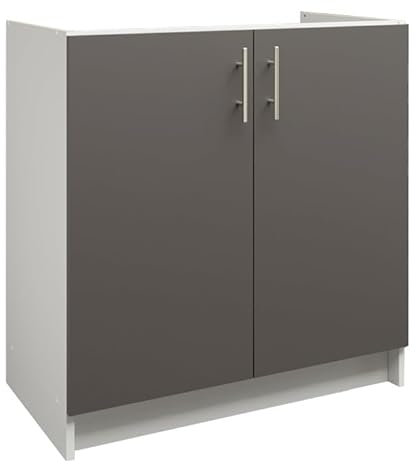 JD Greta Fixed Height 800mm Kitchen Sink Base Cabinet Floor Unit (Without Worktop) – Dark Grey Matt