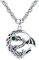 Drachen Halskette 925 Sterling Silber keltischer Knoten Mond Kette Drache Anhänger mit grünen Zirkonia Tier Drache Schmuck Geschenke für Herren Damen Männer