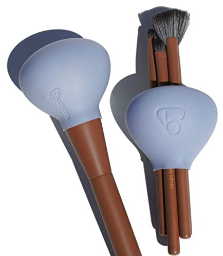 brush bubble Original Silicone Makeup Brush Covers for Travel, A Storage & Organizer Case for Brushes to protect Makeup Bag, Universal Design For Single & Multi-fit, Periwinkle, 2 Pack Set