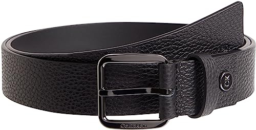 Calvin Klein Herren Gürtel Concise 3,5 cm Ledergürtel, Schwarz (Ck Black Pebble), 110