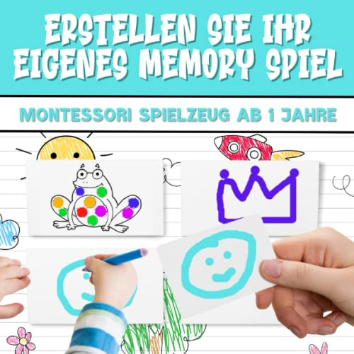Erstellen Sie Ihr eigenes Memory Spiel. Montessori Spielzeug ab 1 Jahre: Malen Sie mit Ihren Fingern, erstellen Sie Spiele und erhöhen Sie den Schwierigkeitsgrad schrittweise!