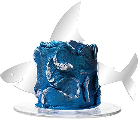Gyufise 3Pcs Acrylic Shark Cake Topper Sets Shark Fin Cake Topper Decoration for Ocean Animals Theme Party Kids Baby Shower Birthday Party Decorations