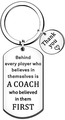 HULALA Thank You Fußball Coach Geschenke für Männer und Frauen Schlüsselanhänger Schlüsselanhänger Hinter jedem Spieler, der an sie glaubt, ist ein Trainer, der an sie zuerst glaubt, silber, One size