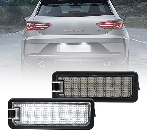 NSLUMO Number License Plate Lights LED Number Plate Lamps For Seat Leon Mk2 Mk3 Seat Ibiza 6L 6J MK3 MK4 MK5 5F 1M 2X LED License Plate Lights Car parking Lamp