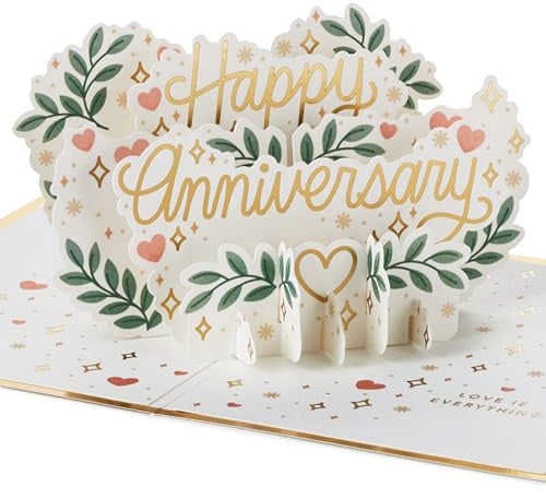 Hallmark Paper Wonder Glückwunschkarte zum Hochzeitstag, 3D-Pop-Up-Design, goldfarben