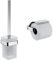 Emco LOFT WC-Bürstengarnitur, Toilettenbürste mit Halterung und Griff & Loft Papierhalter mit Deckel, eleganter Toilettenpapierhalter zur Wandmontage aus Aluminium