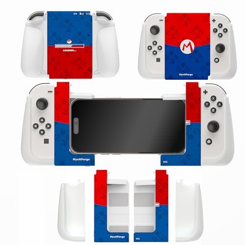 MystiForge comfort joy-con grip for switch/switch oled, ergonomic 3-in-1 grip and holder for iPhone/Joycon/iOS, for Arcade, MFi, PS remote Play, Xbox Game Pass, Call of Duty, Genshin Impact&more