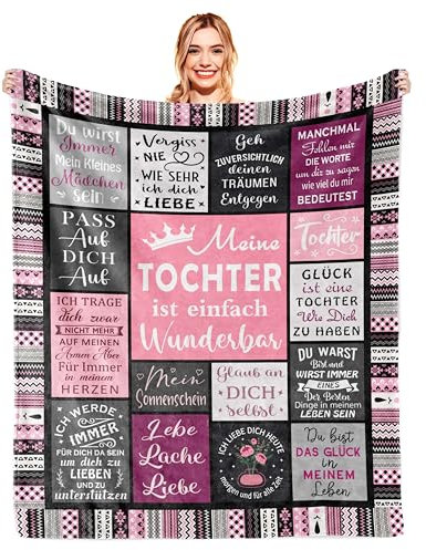 Tochter Geschenke von Mama, Mutter Tochter Geschenk , Geschenk für Tochter, An Meine Tochter Decke, Beste Tochter Geschenk für Geburtstag Weihnachten Geburtstagsgeschenk, Kuscheldecke 150x130CM