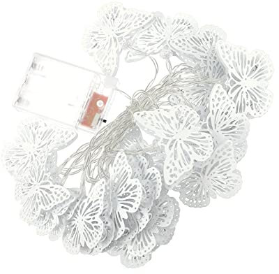 WHAMVOX Led Schmetterling Lichterkette Warmweiße Leds Batterie Betrieben Eisenkunst Dekoration Für Party Weihnachten Fensterbeleuchtung Atmosphäre