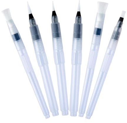 6 Pcs Watercolour Brush Pens Set, Professional Water Paint Brush