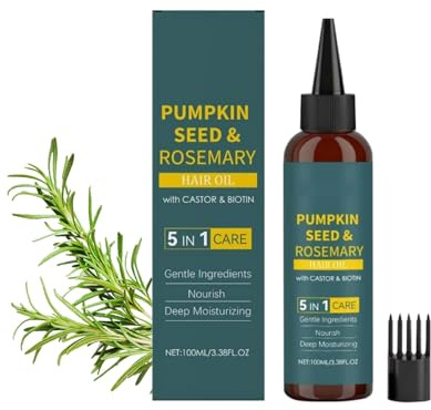 Pumpkin Seed Rosemary Hair Oil, Rosemary oil for hair, Strengthening, Moisturizing, Stärkt Haarwurzeln, Gleicht Kopfhaut, Feuchtigkeit Repariert Trockenes (100ml, 1PC)